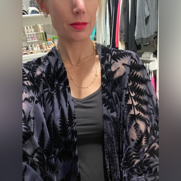 Anthropologie Floreat navy open shawl/cardigan - Picture 5 of 12